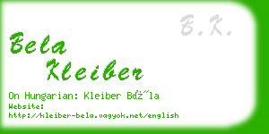 bela kleiber business card